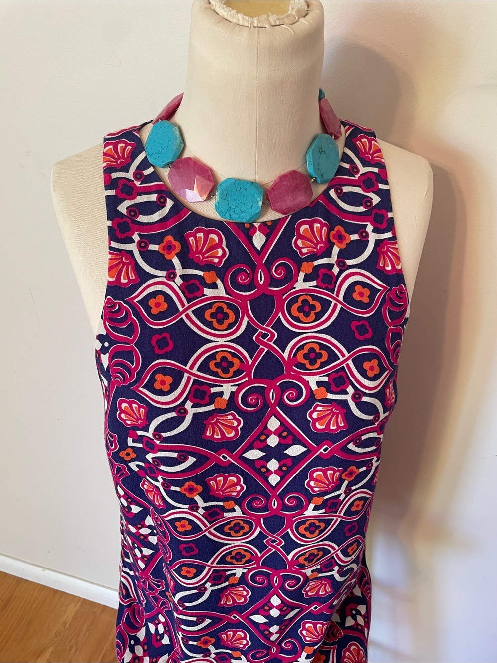 Handmade Pink & Blue Stone Necklace - Hamptons Vibe 💕